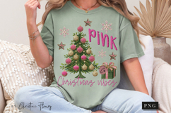 Faux Embroidery Pink Christmas Vibes PNG Product Image 9