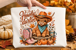 Preppy Fall Cow PNG Product Image 2