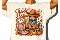Preppy Fall Cow PNG Product Image 3