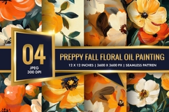 Charming Autumn Florals Oil Painting Pack Digital Paper Product Image 1