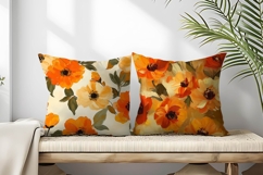 Preppy Fall Floral Oil Painting Digital Paper Product Image 2