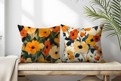 Preppy Fall Floral Oil Painting Digital Paper Product Image 2