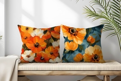 Chic Autumn Floral Oil Painting Set Digital Paper Product Image 2