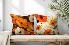 Preppy Fall Floral Oil Painting Digital Paper Product Image 2