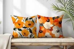 Preppy Fall Floral Oil Painting Digital Paper Product Image 2