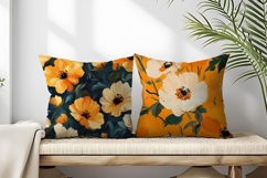 Preppy Fall Floral Oil Painting Digital Paper Product Image 2