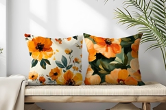 Autumn Bloom Oil Painted Floral Set Digital Paper Product Image 2
