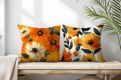 Preppy Fall Floral Oil Painting Digital Paper Product Image 2