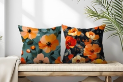 Preppy Fall Floral Oil Painting Digital Paper Product Image 2