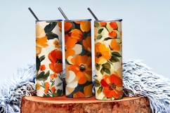Preppy Fall Floral Oil Painting Digital Paper Product Image 3
