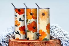 Rustic Autumn Floral Oil Painting Set Digital Paper Product Image 3