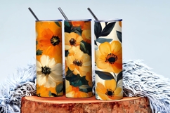 Preppy Fall Floral Oil Painting Digital Paper Product Image 3