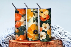 Charming Autumn Florals Oil Painting Pack Digital Paper Product Image 3