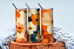 Chic Autumn Floral Oil Painting Set Digital Paper Product Image 3