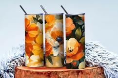 Rustic Autumn Floral Oil Painting Set Digital Paper Product Image 3