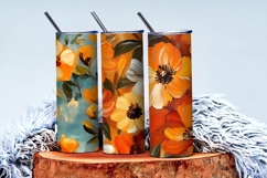 Chic Autumn Floral Oil Painting Set Digital Paper Product Image 3