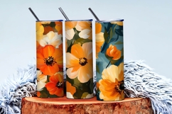 Chic Autumn Floral Oil Painting Set Digital Paper Product Image 3