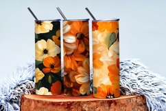 Chic Autumn Floral Oil Painting Set Digital Paper Product Image 3
