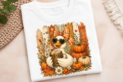 Preppy Fall Goose PNG, Autumn Pumpkin PNG Product Image 4