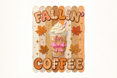 Preppy Fallin' for Coffee Autumn PNG Product Image 1