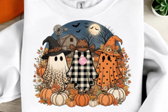 Preppy Farmhouse Halloween Ghost PNG Product Image 1