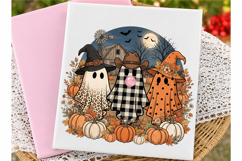 Preppy Farmhouse Halloween Ghost PNG Product Image 3