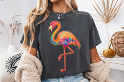 Flamingo Summer PNG, Preppy Summer PNG, Glitter Flamingo PNG Product Image 4