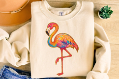 Flamingo Summer PNG, Preppy Summer PNG, Glitter Flamingo PNG Product Image 1