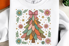 Preppy Floral Christmas Tree PNG Product Image 1