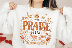 Preppy Floral Fall Christian Png, Autumn Product Image 1