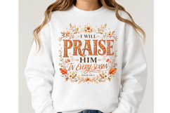 Preppy Floral Fall Christian Png, Autumn Product Image 2