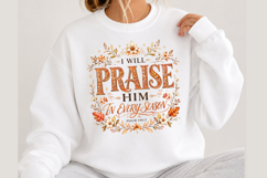 Preppy Floral Fall Christian Png, Autumn Product Image 3