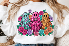 Preppy Floral Halloween Ghost PNG Product Image 2