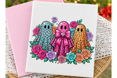 Preppy Floral Halloween Ghost PNG Product Image 3