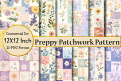 Preppy Floral Patchwork Seamless Pattern Product Image 1