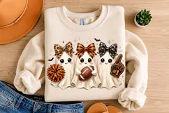 Preppy Football Halloween Ghost PNG l Coquette Ghost Bow Product Image 2