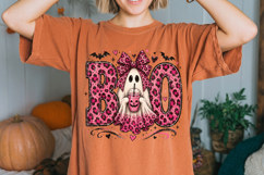 Preppy Ghost Boo PNG, Pink Leopard Ghost Coquette PNG Product Image 2