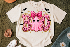 Preppy Ghost Coquette Bow Png, Pink Coquette Halloween Product Image 2