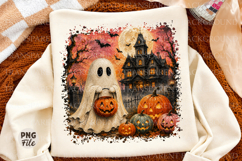 Preppy Ghost Halloween PNG, Cute Girly Ghosts Sublimation Product Image 1