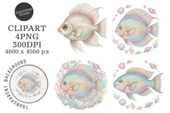 Preppy Glitter Fish PNG Product Image 1