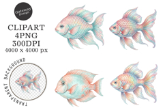 Preppy Glitter Fish PNG Product Image 1