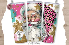 Preppy Santa Claus Tumbler Wraps PNG Product Image 2