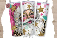Preppy Santa Claus Tumbler Wraps PNG Product Image 3