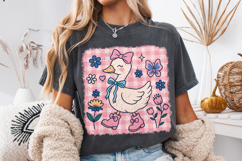 Pink Coquette Goose Png, Mama Goose Png, Checkered Goose PNG Product Image 3