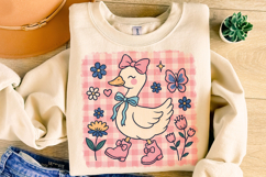 Pink Coquette Goose Png, Mama Goose Png, Checkered Goose PNG Product Image 4