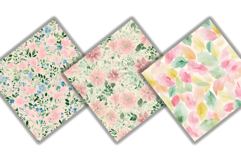 Watercolor Grandmillennial Seamless Pattern, Pastel Floral Product Image 3