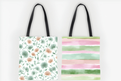 Watercolor Grandmillennial Seamless Pattern, Pastel Floral Product Image 5