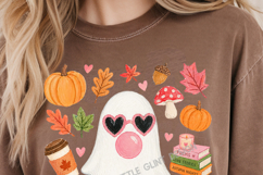 Cute Ghost Blowing Bubble PNG, Boho Fall Png, Autumn Ghost Product Image 4