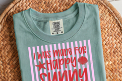 Preppy Summer Spring SVG PNG, I Was Made For Happy Sunny Day Product Image 3