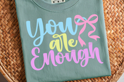 Preppy You Are Enough SVG PNG | Coquette Christian Shirt Product Image 1